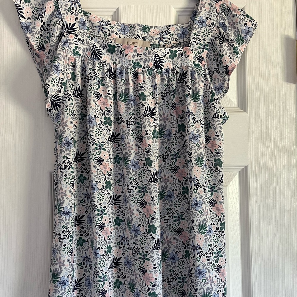 LOFT Women's Floral Blouse - Pink, Blue, Green